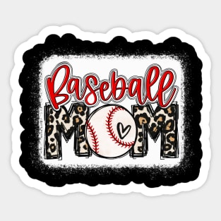 Baseball Mom Leopard Baseball Mama Sticker